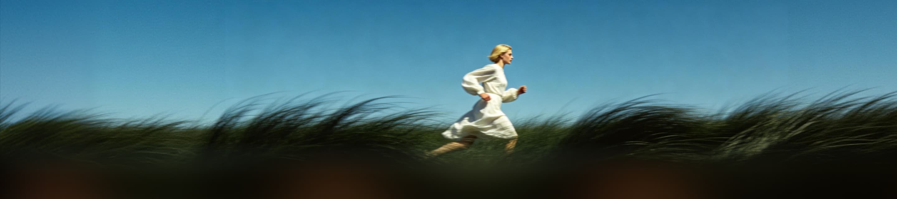 Runner in a cinematic AI generated landscape