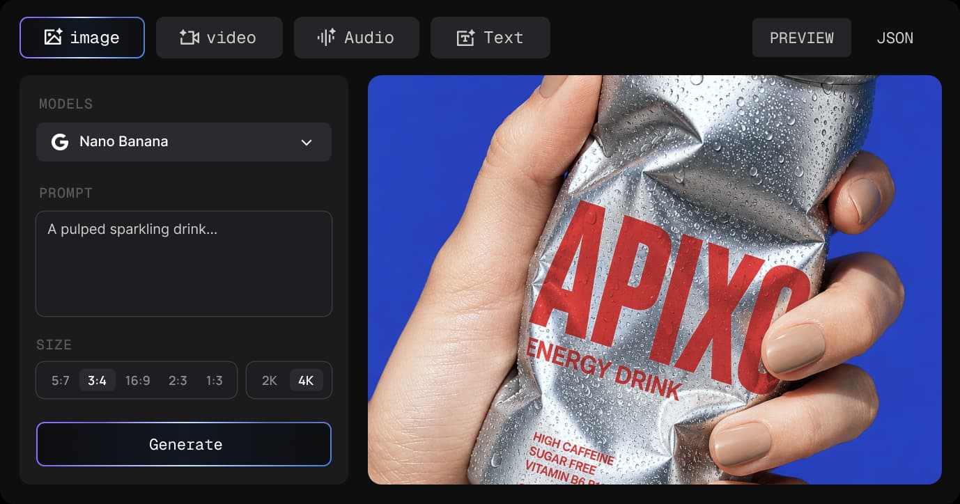 Creative suite interface preview